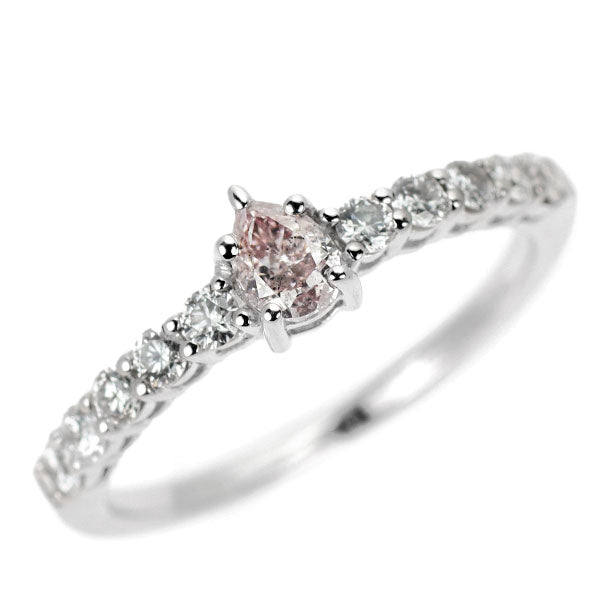 希少 Pt900 ペアシェイプ 天然ピンク ダイヤモンド H＆Cダイヤモンド リング 0.229ct FLPP SI2 D0.29ct