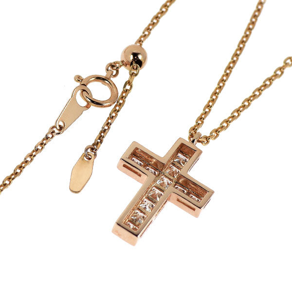 ゆきざき K18PG プリンセスカット ダイヤモンド ペンダントネックレス 1.00ct リッチクロス