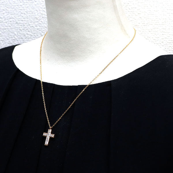 ゆきざき K18PG プリンセスカット ダイヤモンド ペンダントネックレス 1.00ct リッチクロス