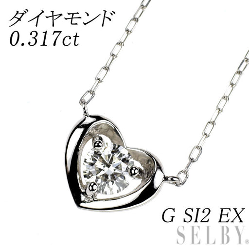 Pt900/ Pt850 ダイヤモンド ペンダントネックレス 0.317ct G SI2 EX