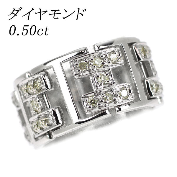 K18WG ダイヤモンド リング 0.50ct