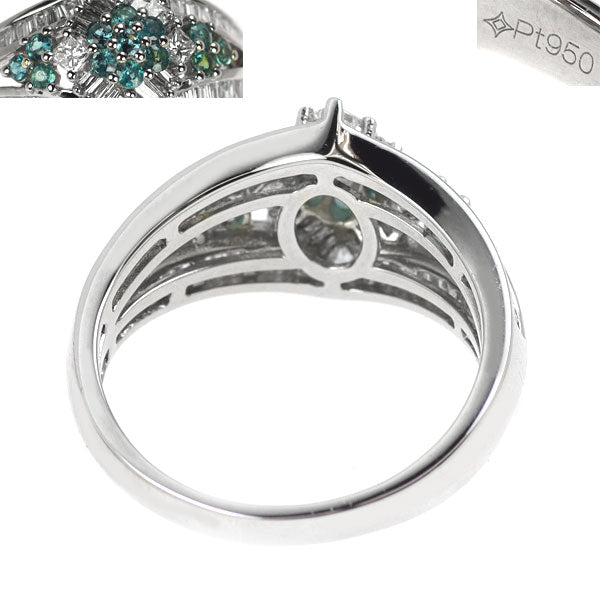 GSTV 希少 Pt950 アレキサンドライト ダイヤモンド リング 0.40ct D0.65ct
