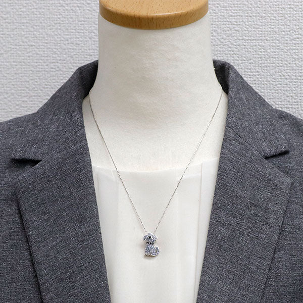 K18WG サファイア ブラックダイヤモンド ペンダントネックレス 0.90ct