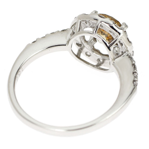 Pt900 ブラウン ダイヤモンド ダイヤモンド リング 1.58ct 0.60ct