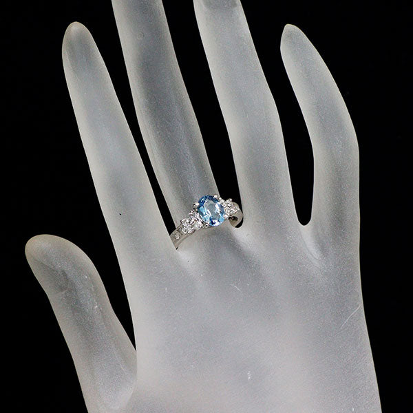 Pt900 アクアマリン ダイヤモンド リング 1.11ct D0.48ct — セルビー