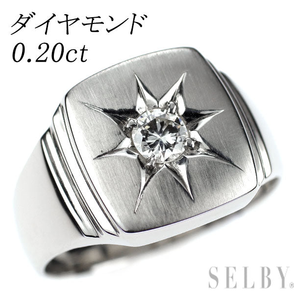 Pt900 ダイヤモンド 印台リング  0.20ct