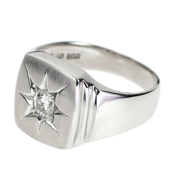 Pt900 ダイヤモンド 印台リング  0.20ct