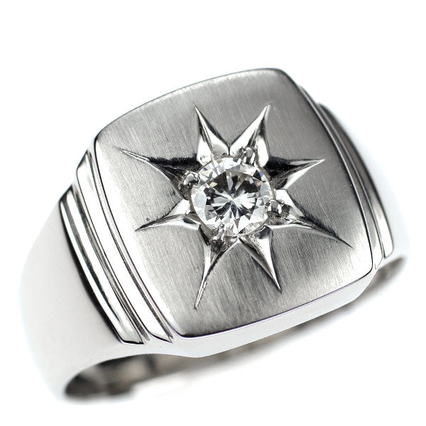 Pt900 ダイヤモンド 印台リング  0.20ct