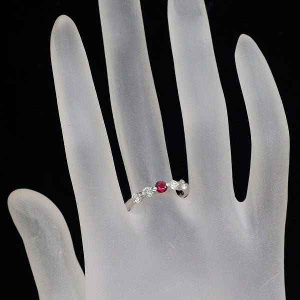 Pt900 ルビー ダイヤモンド リング 0.23ct D0.50ct