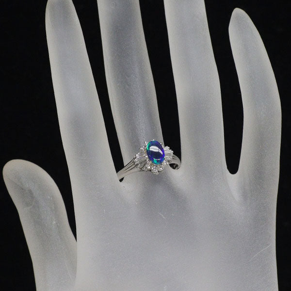 Pt900 オパール ダイヤモンド リング 0.57ct D0.43ct