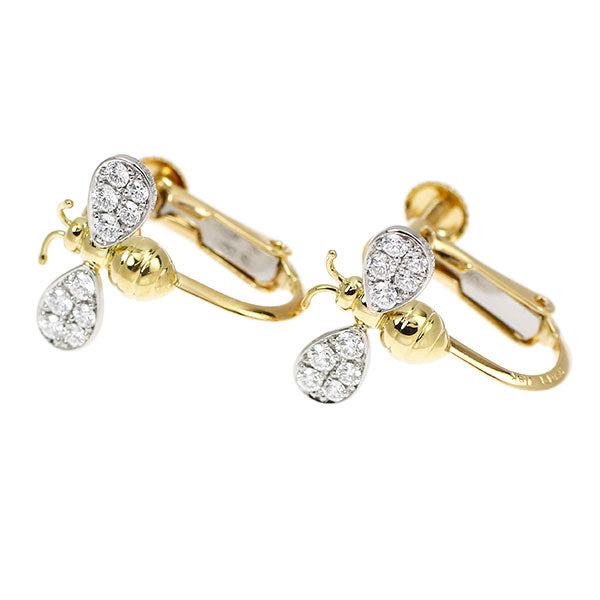 ギメル K18YG/Pt950 ダイヤモンド イヤリング 0.286ct ミツバチ 《セルビー銀座店》【中古】
