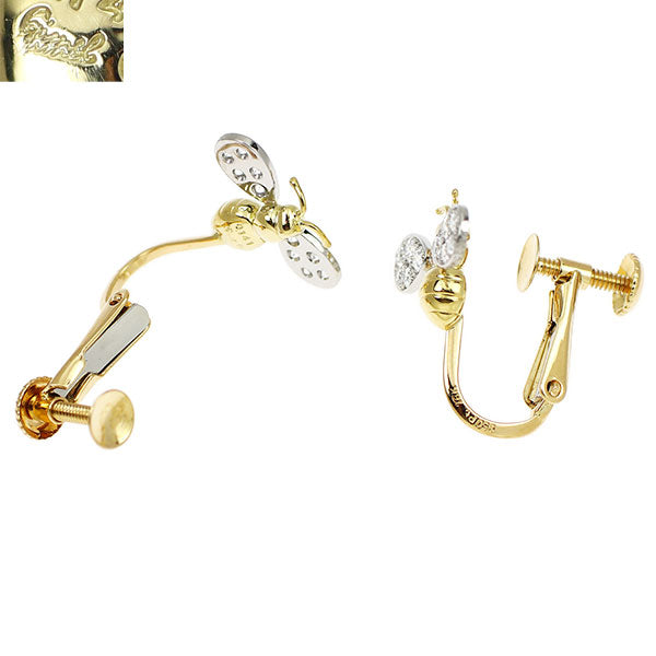 ギメル K18YG/Pt950 ダイヤモンド イヤリング 0.286ct ミツバチ 《セルビー銀座店》【中古】