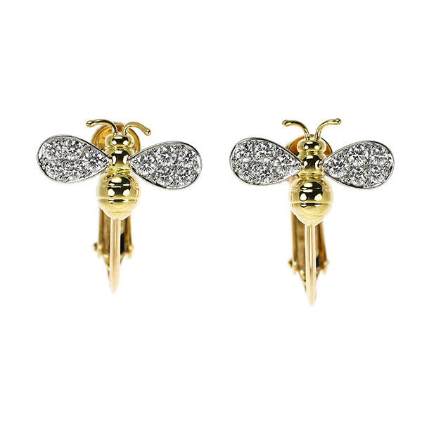 ギメル K18YG/Pt950 ダイヤモンド イヤリング 0.286ct ミツバチ 《セルビー銀座店》【中古】