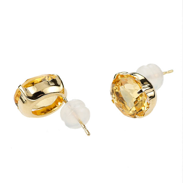 K18YG オーバル シトリン ピアス 4.00ct