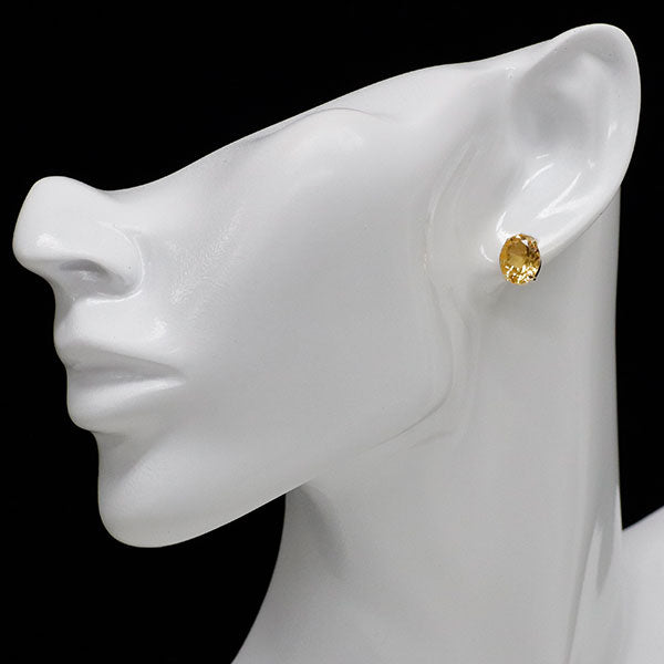 K18YG オーバル シトリン ピアス 4.00ct