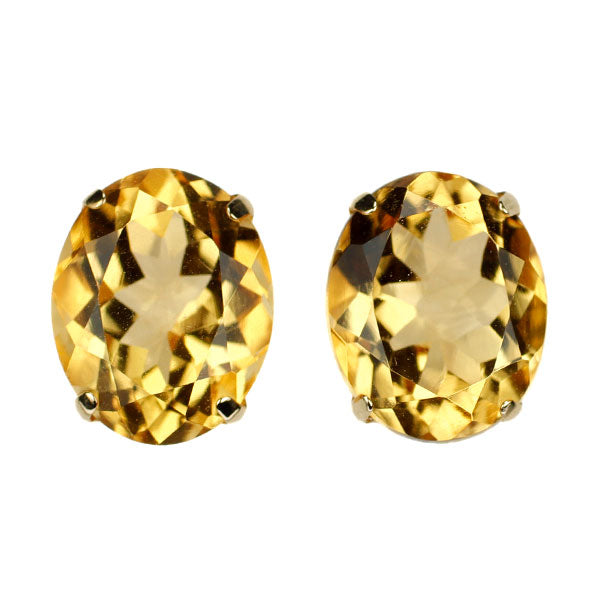 K18YG オーバル シトリン ピアス 4.00ct