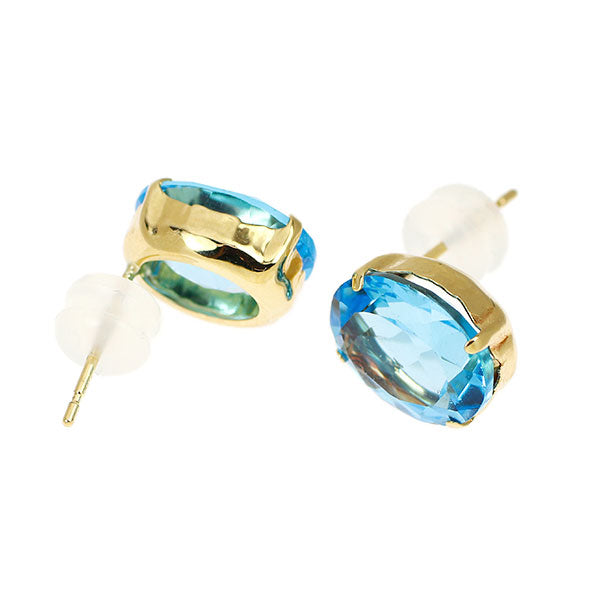 K18YG ブルートパーズ ピアス 5.00ct