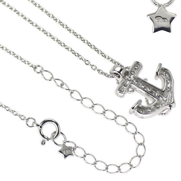 スタージュエリー K18WG ダイヤモンド ペンダントネックレス 0.20ct  錨 アンカー