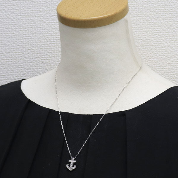 スタージュエリー K18WG ダイヤモンド ペンダントネックレス 0.20ct  錨 アンカー
