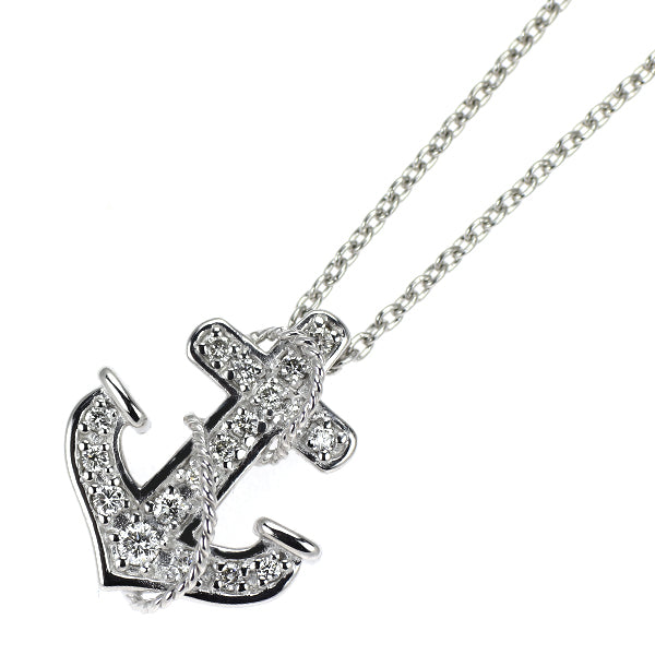 スタージュエリー K18WG ダイヤモンド ペンダントネックレス 0.20ct  錨 アンカー