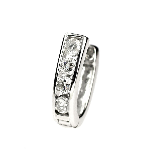 K18WG ダイヤモンド シングルピアス 0.50ct 片側のみ フープ