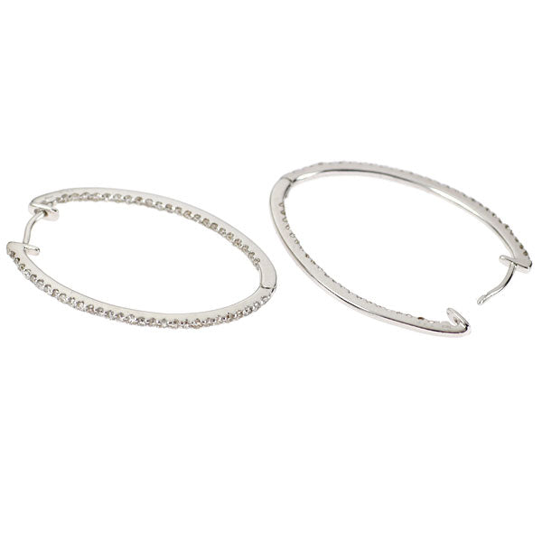 K18WG ダイヤモンド フープ ピアス 1.00ct