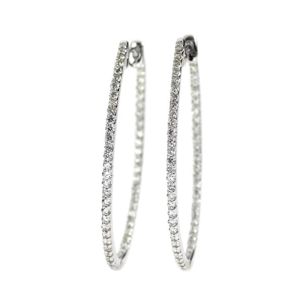 K18WG ダイヤモンド フープ ピアス 1.00ct