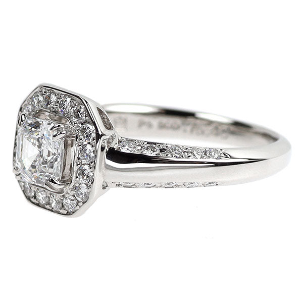 ロイヤルアッシャー Pt900 ロイヤルアッシャーカット ダイヤモンド リング 0.757ct D VS2 D0.40ct