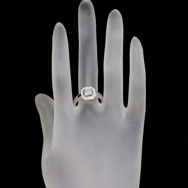 ロイヤルアッシャー Pt900 ロイヤルアッシャーカット ダイヤモンド リング 0.757ct D VS2 D0.40ct
