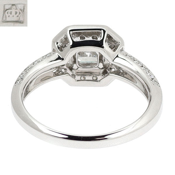 ロイヤルアッシャー Pt900 ロイヤルアッシャーカット ダイヤモンド リング 0.757ct D VS2 D0.40ct