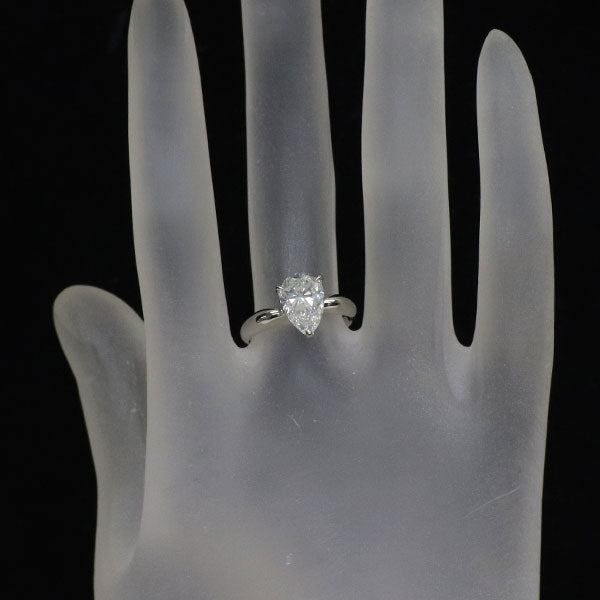 Pt900 ペアシェイプ ダイヤモンド リング 2.036ct G SI2