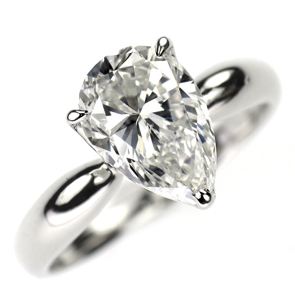 Pt900 ペアシェイプ ダイヤモンド リング 2.036ct G SI2
