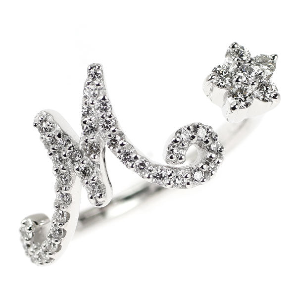 ポンテヴェキオ K18WG ダイヤモンド リング 0.30ct イニシャル「M」