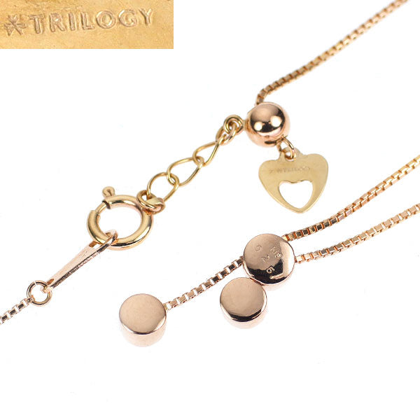 トリロジー K18PG ダイヤモンド ペンダントネックレス 0.25ct スライド Yデザイン