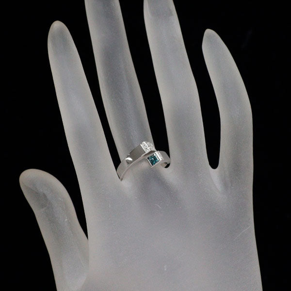 ジェムケリー 希少 K18WG プリンセスカット アレキサンドライト ダイヤモンド リング 0.255ct D0.10ct