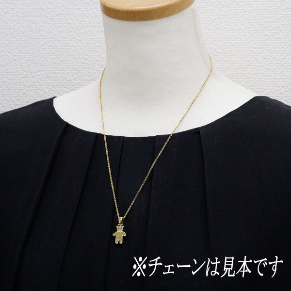 K18YG ダイヤモンド ペンダントトップ 0.01ct くま アニマル