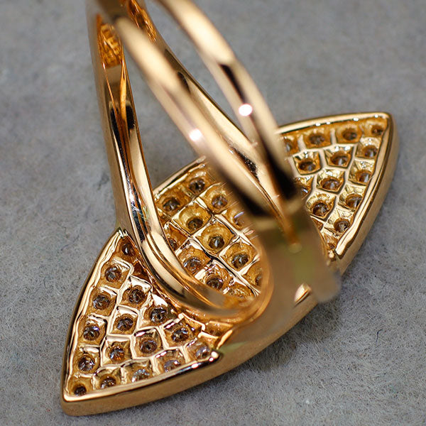 K18PG 天然ピンクダイヤモンド イエローダイヤモンド リング D1.08ct