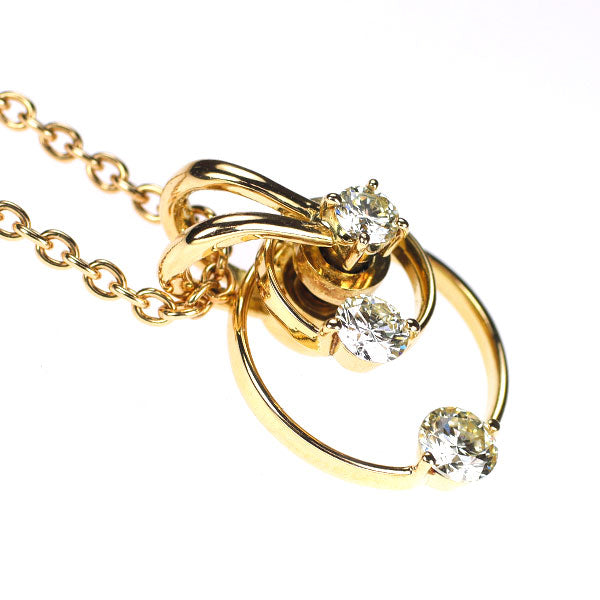 ウォルサム K18YG ダイヤモンド ペンダントネックレス 0.75ct