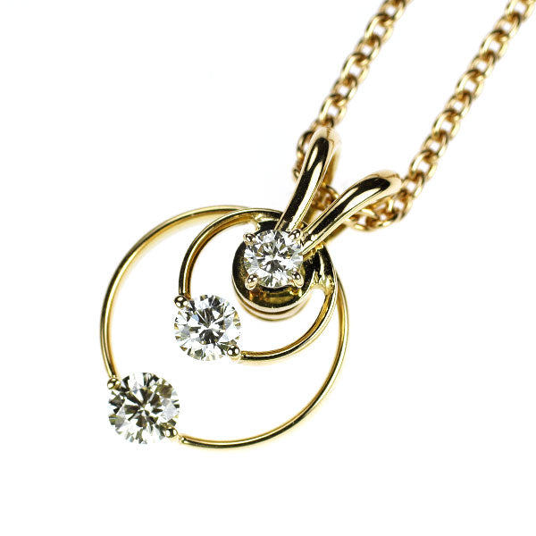 ウォルサム K18YG ダイヤモンド ペンダントネックレス 0.75ct