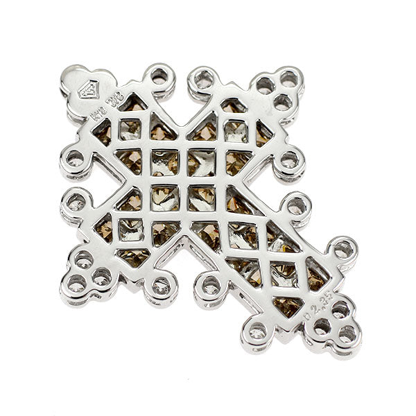レ・エッセンシャル K18WG ダイヤモンド ペンダントトップ 2.35ct クロス