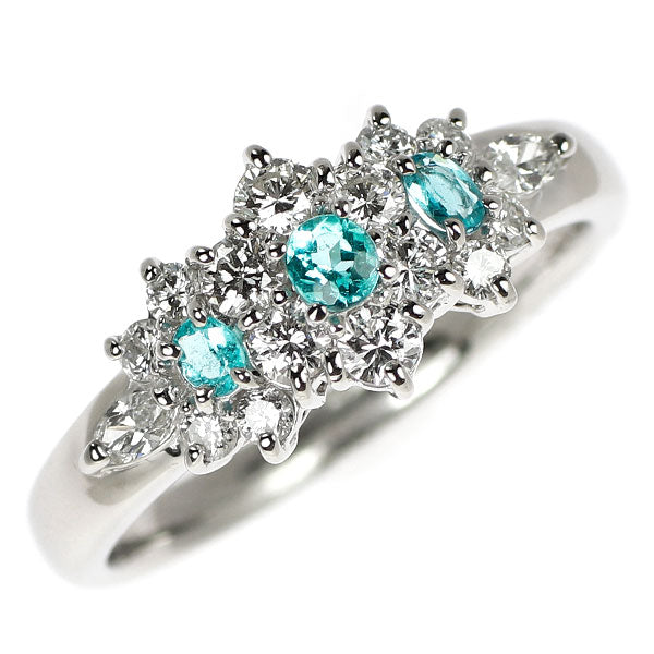 Pt900 パライバトルマリン ダイヤモンド リング 0.11ct D0.55ct