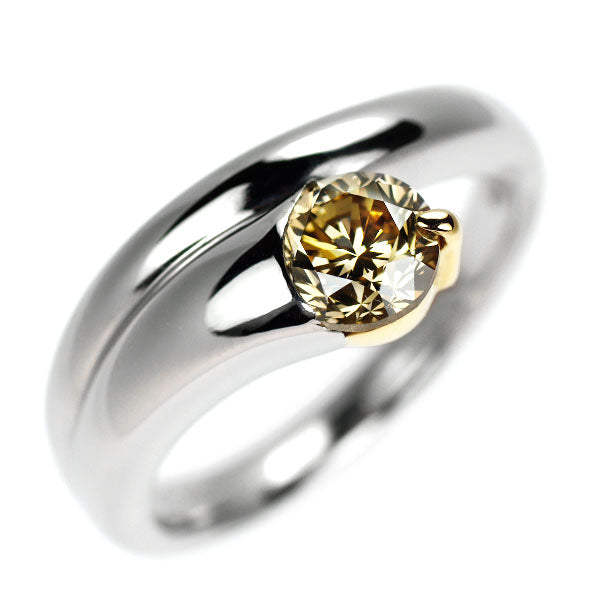 Pt900/ K18YG ダイヤモンド リング 1.015ct