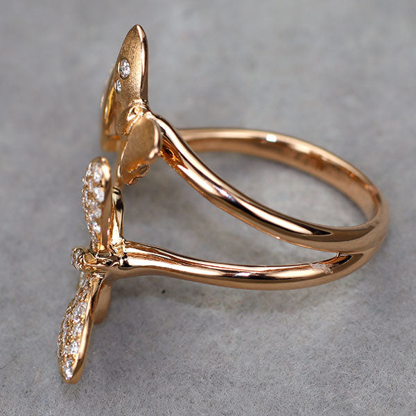 K18PG 天然シェル、ダイヤモンドチャーム　バタフライ K18PG 天然シェル、ダイヤモンドチャーム バタフライ