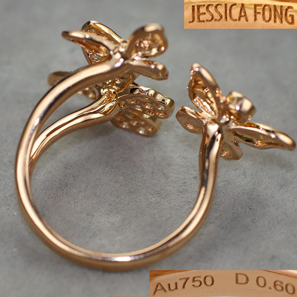ジェシカフォン K18PG ダイヤモンド リング 0.60ct バタフライ