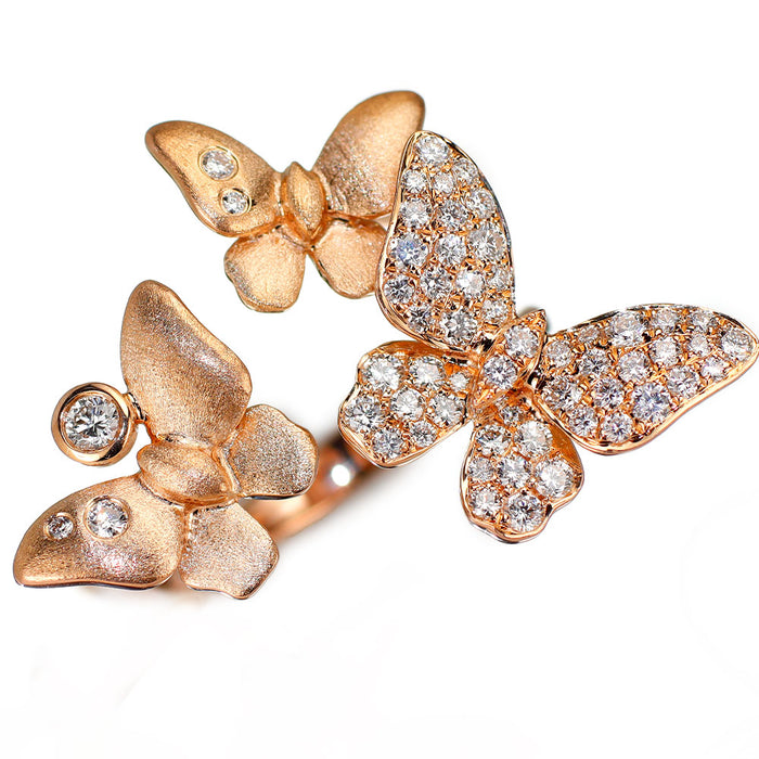 ジェシカフォン K18PG ダイヤモンド リング 0.60ct バタフライ