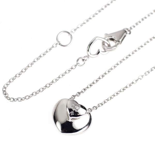 ポンテヴェキオ K18WG ブラック/ カラーレス ダイヤモンド ペンダントネックレス 0.12ct D0.15ct ハート