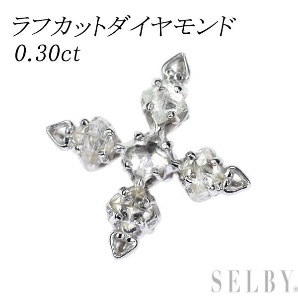 K18WG ラフカット ダイヤモンド ペンダントトップ 0.30ct