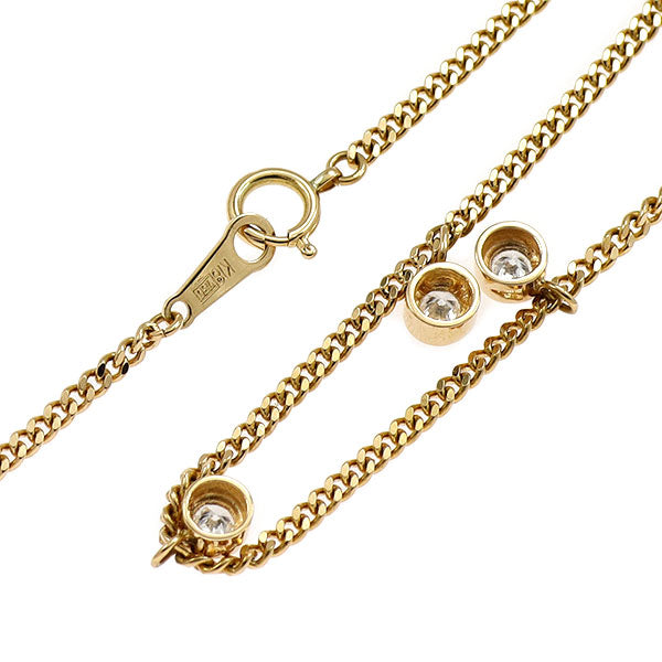 K18YG ダイヤモンド ステーション ネックレス 0.52ct
