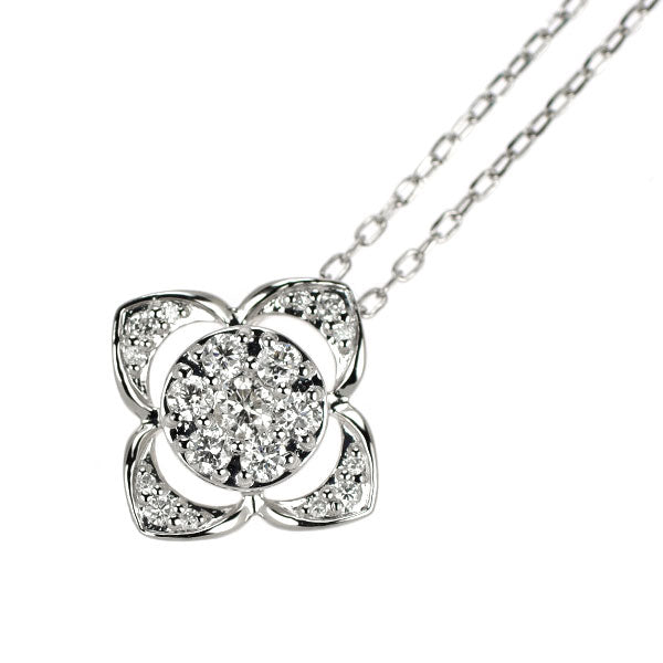 Pt950/ Pt850 ダイヤモンド ペンダントネックレス 0.27ct フラワー