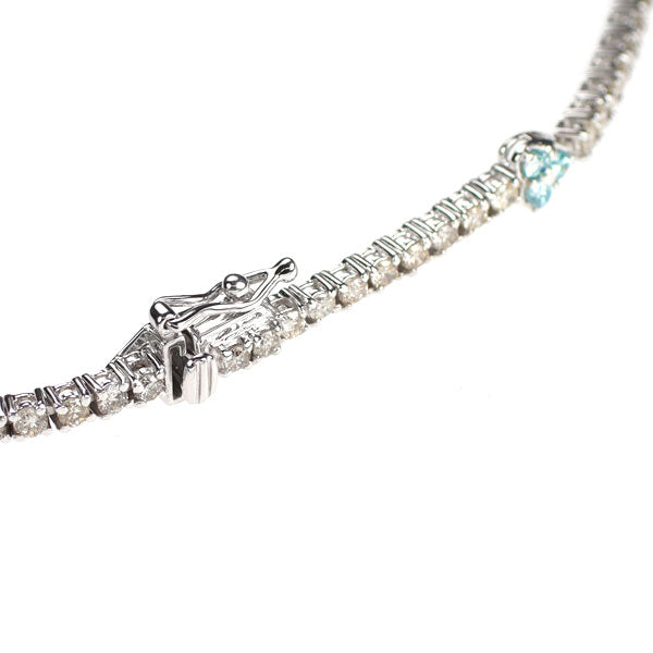 K18WG トリートブルーダイヤモンド ブレスレット 0.36ct D1.46ct